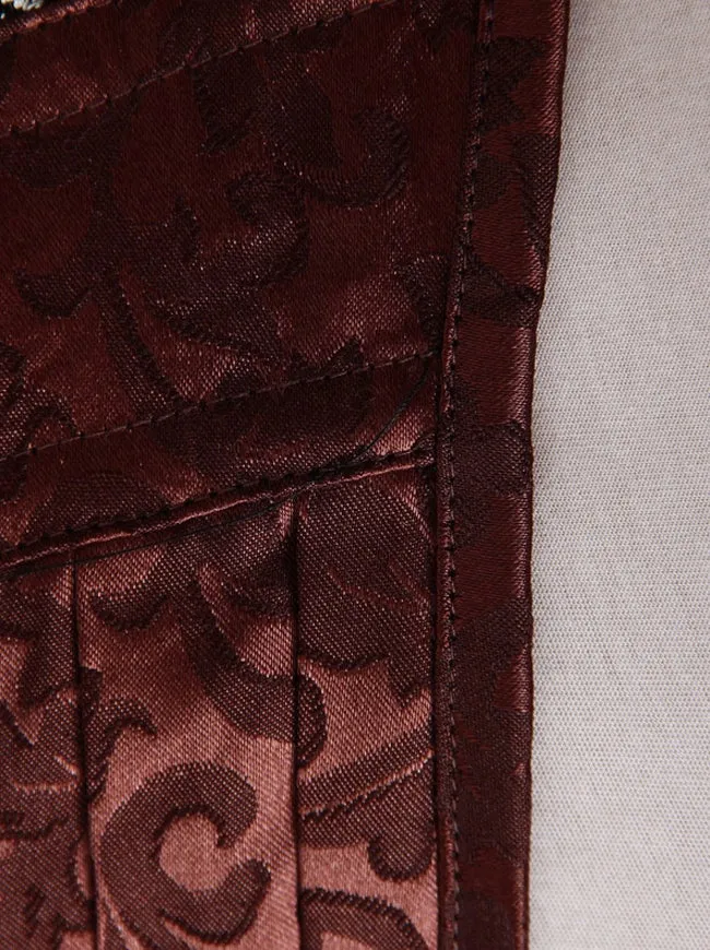 Brocade Steampunk Embroidery Zipper Steel Boned Overbust Corset