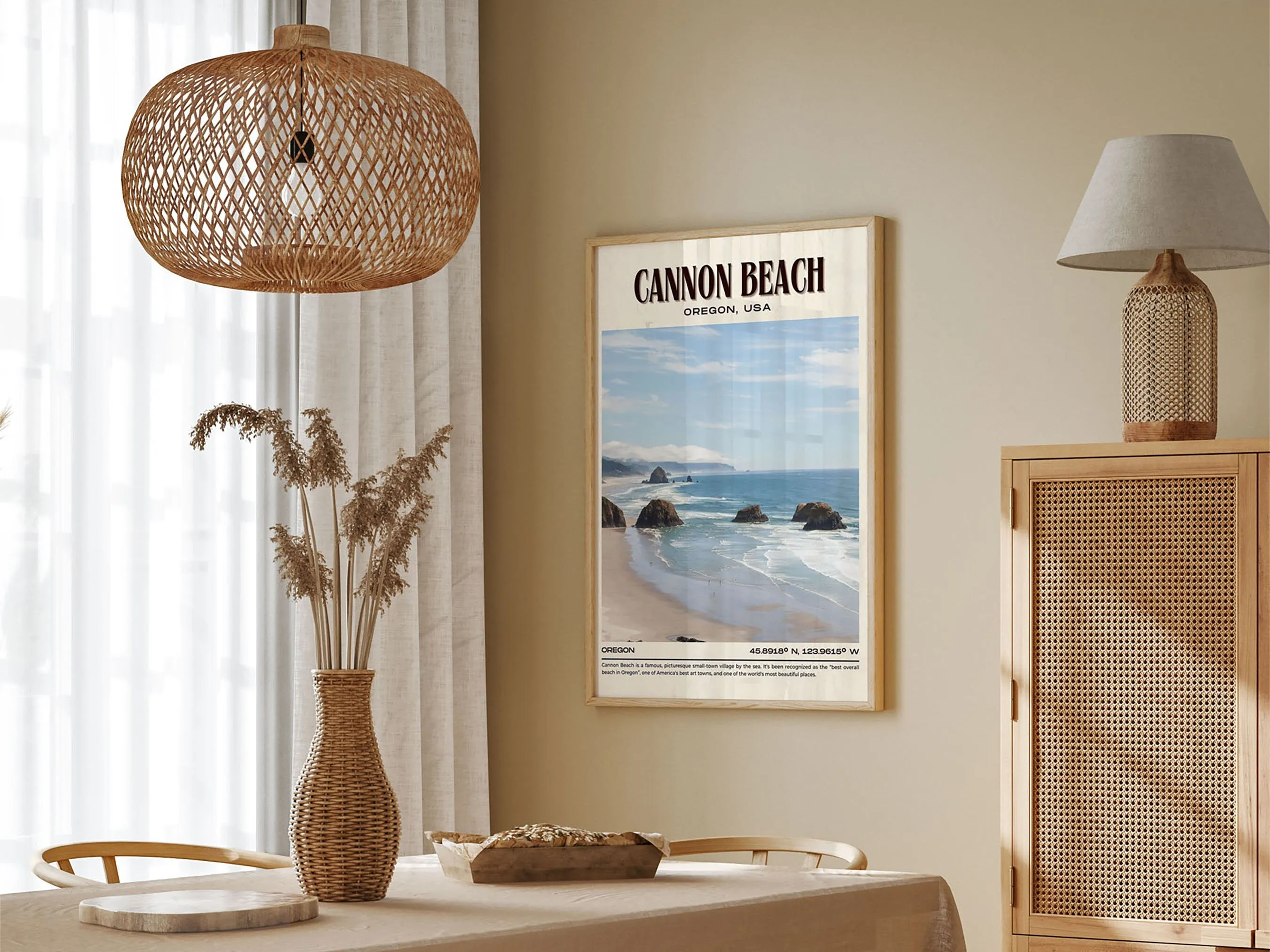 Cannon Beach Vintage Wall Art, Oregon, USA