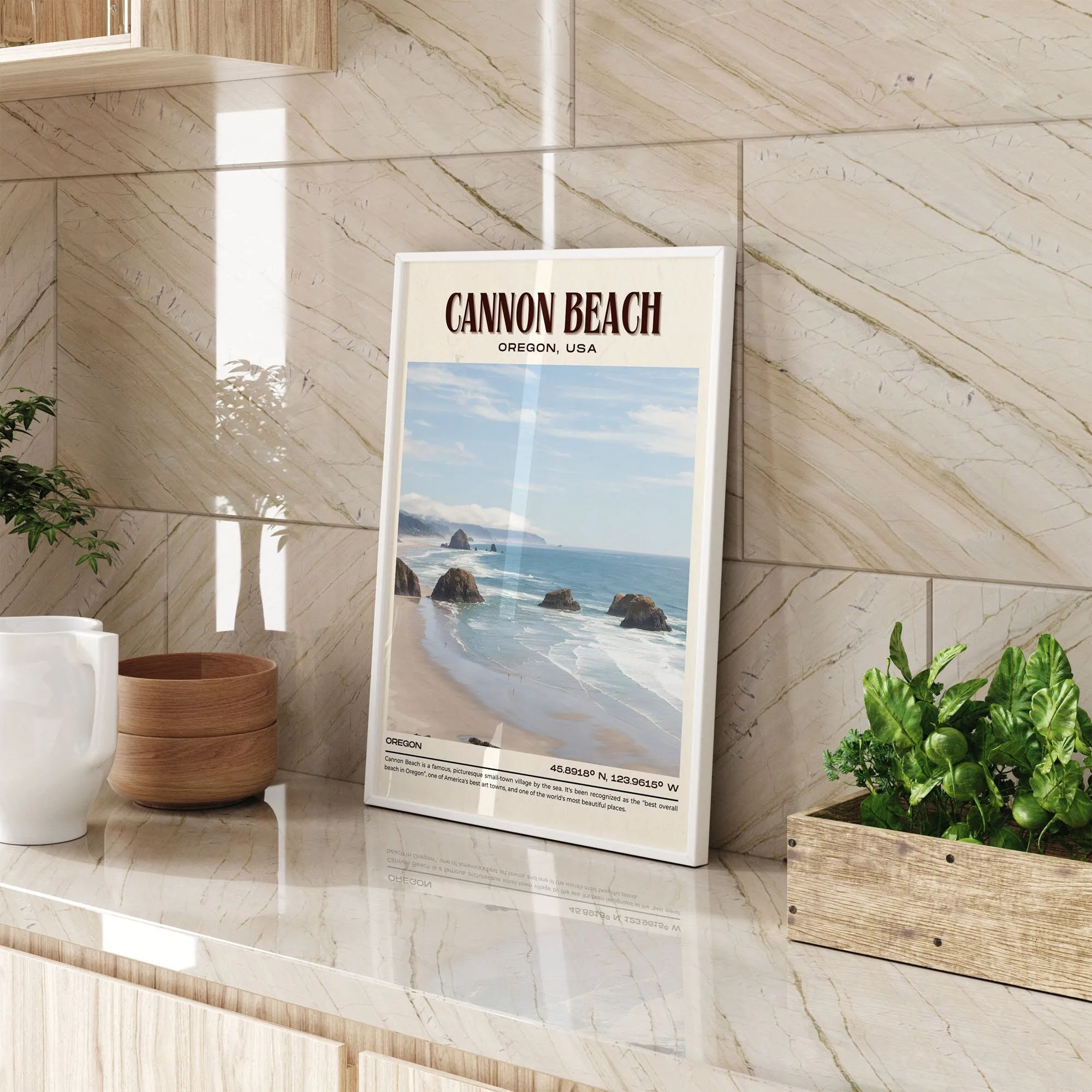 Cannon Beach Vintage Wall Art, Oregon, USA