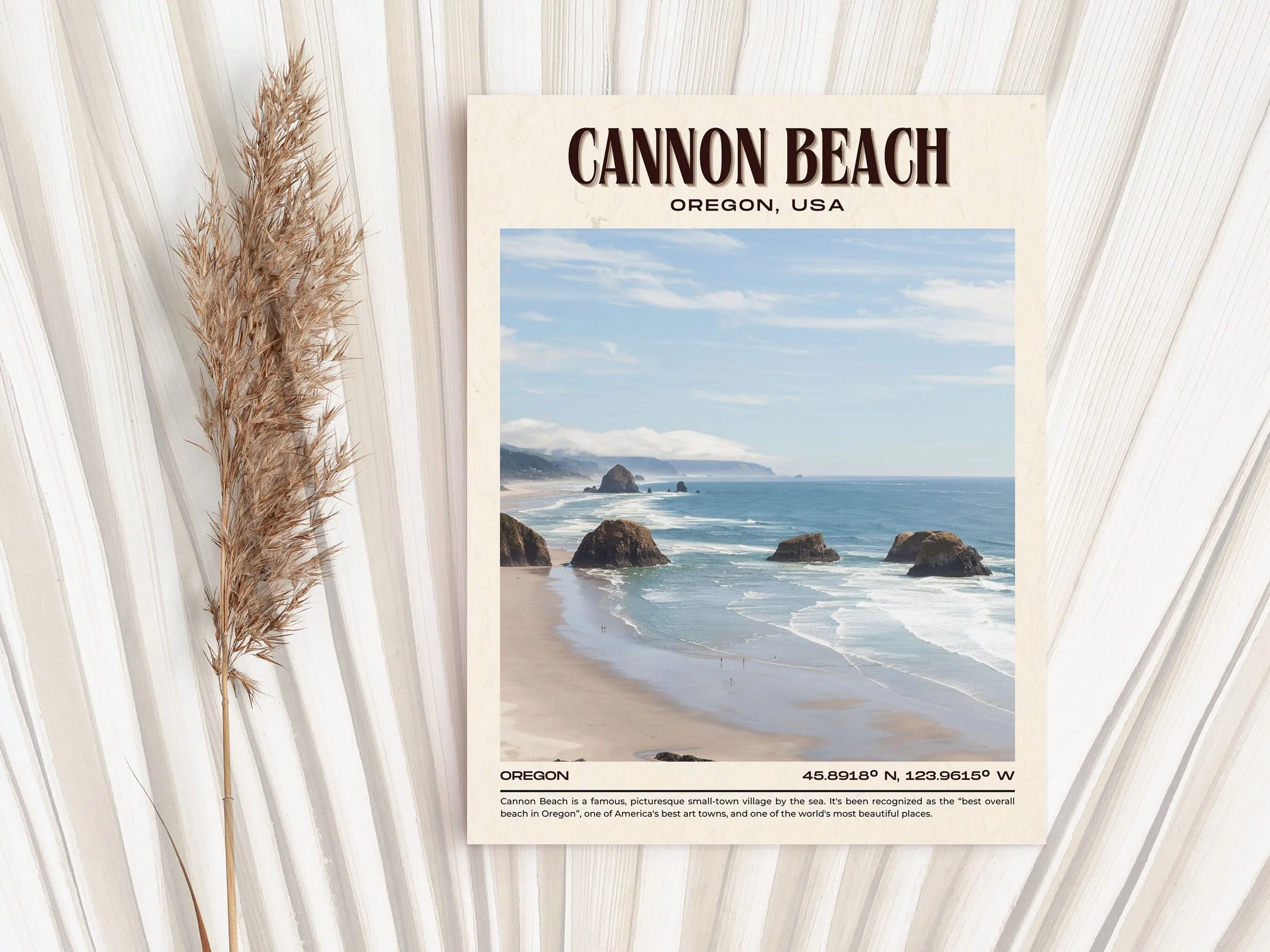 Cannon Beach Vintage Wall Art, Oregon, USA