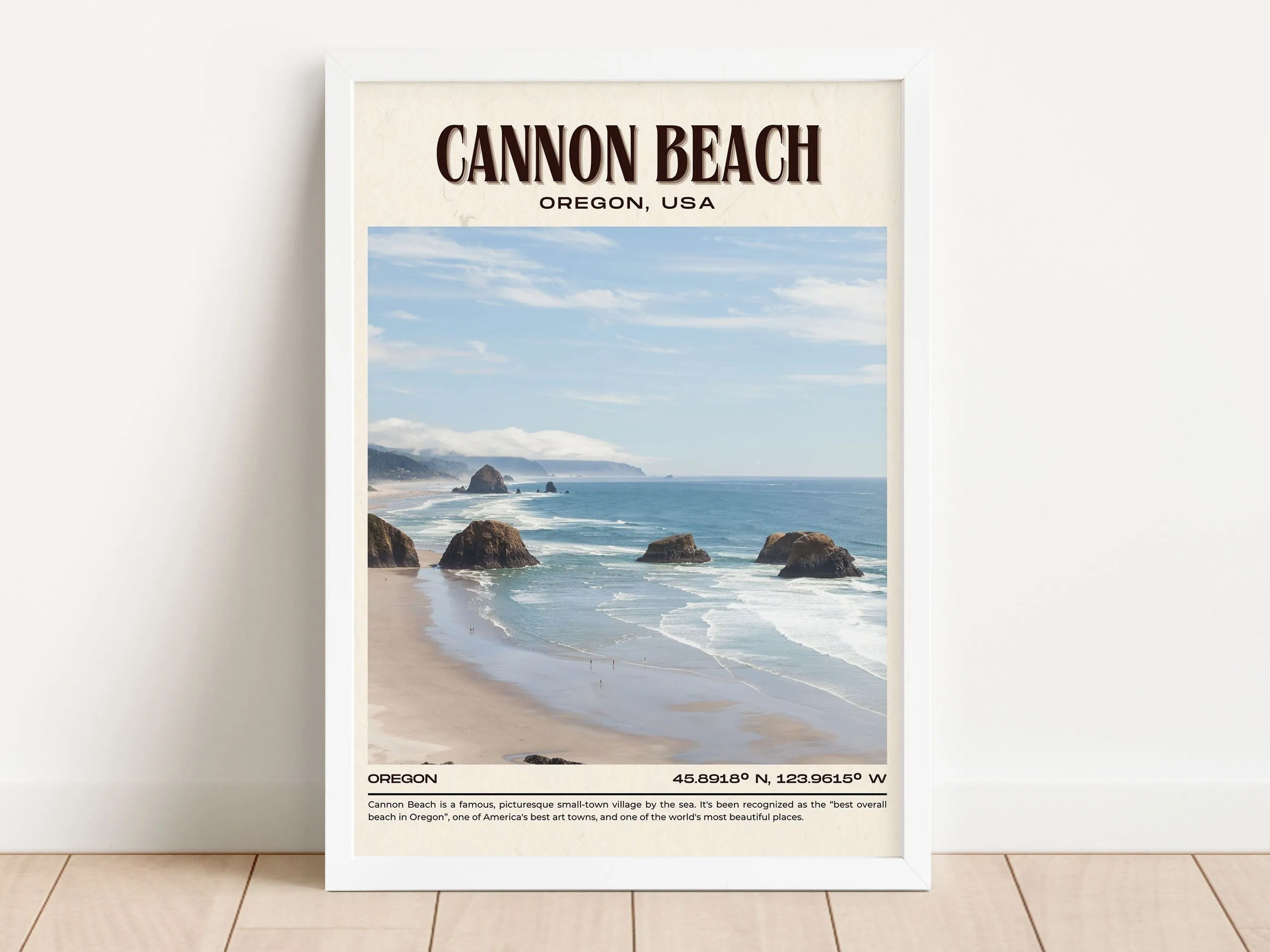 Cannon Beach Vintage Wall Art, Oregon, USA