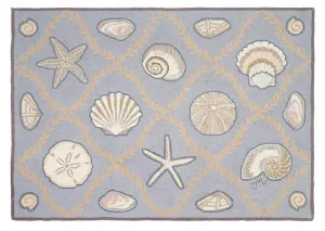 Cape Contemp Shells Grid 3x5 Blue