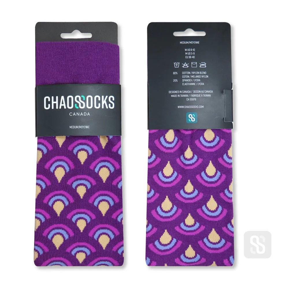 Chaossocks Art Deco Purple Shell