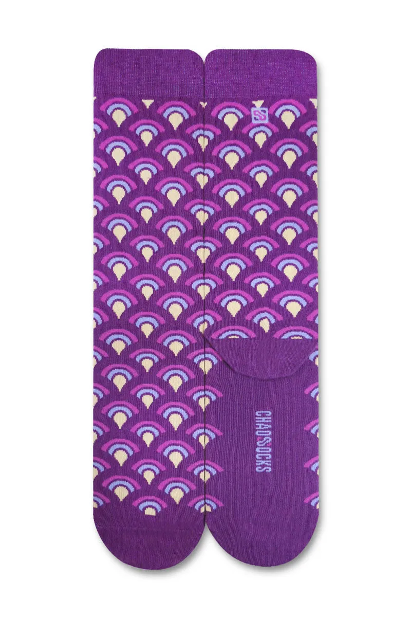 Chaossocks Art Deco Purple Shell