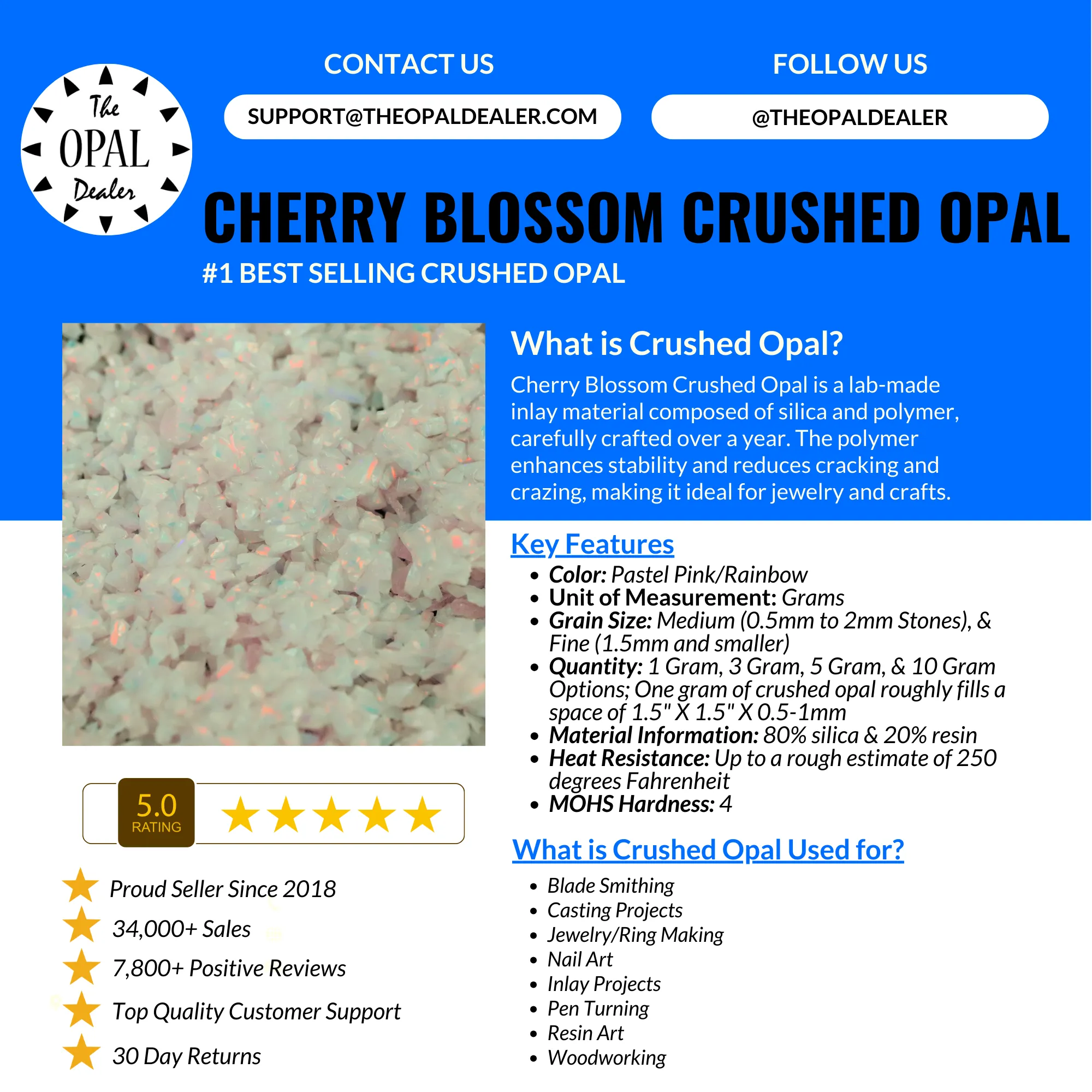 Cherry Blossom Crushed Opal