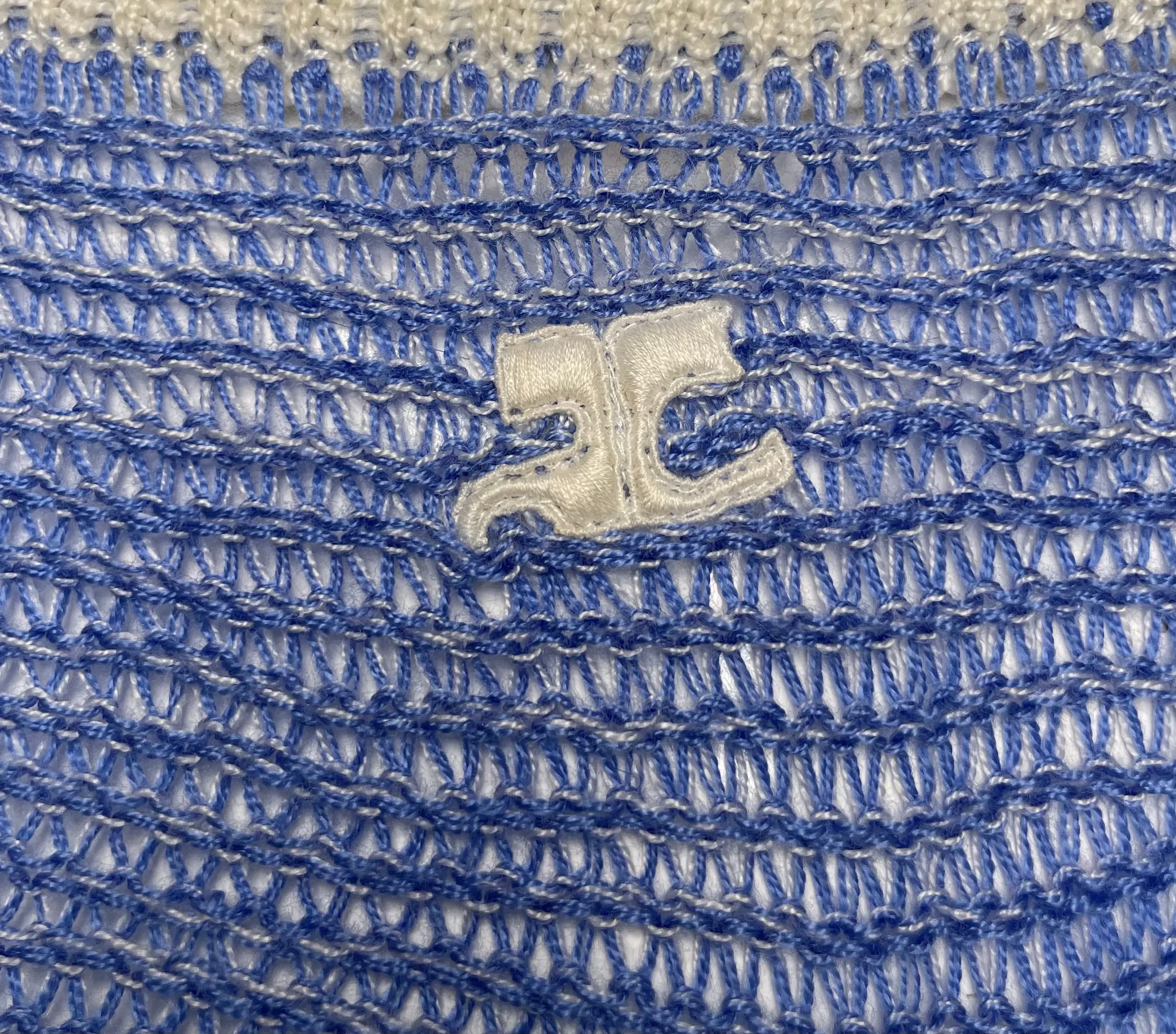 Courrèges Late 1970s Blue Space Dye Knit Dress