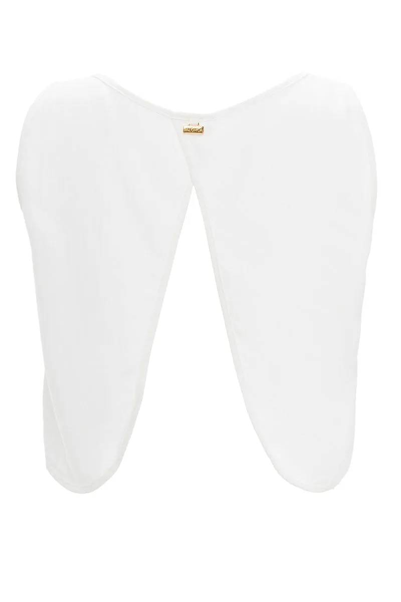 Crop Top con Bordado Marfil Art Deco