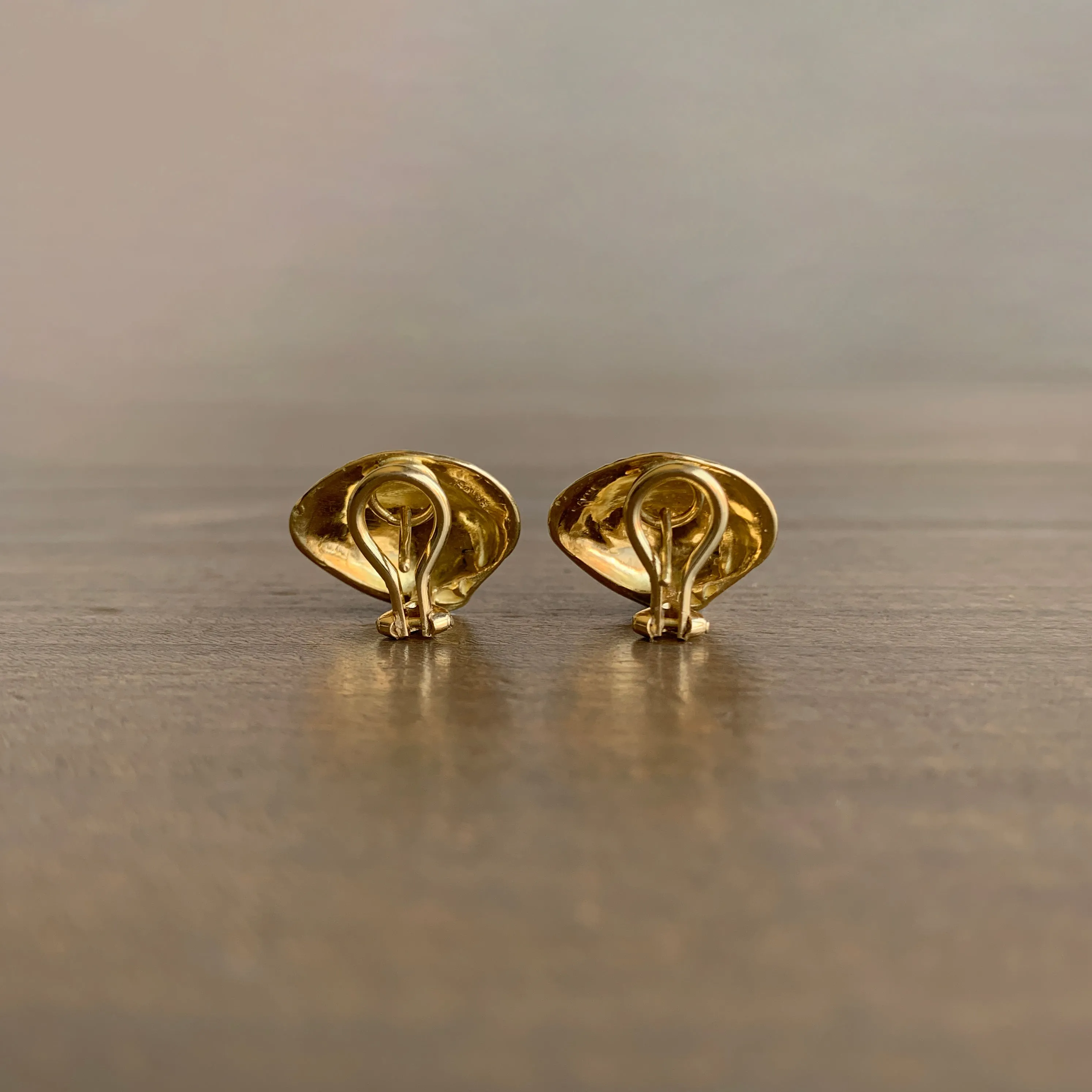 Cross-Bar Venus Shell Post Earrings