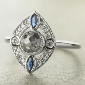 Custom Art Deco Vintage Engagement Ring