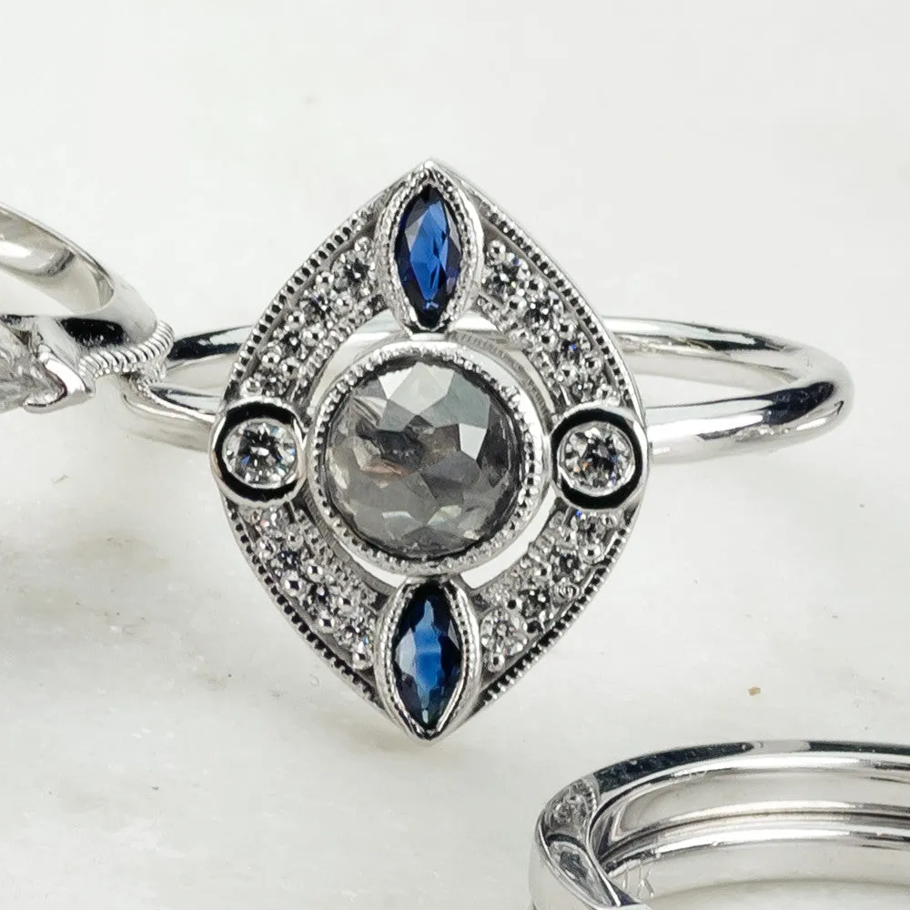 Custom Art Deco Vintage Engagement Ring