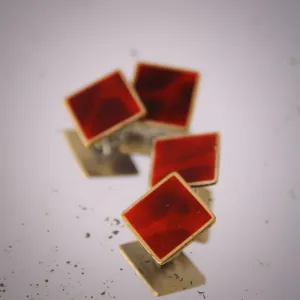 Deco Carnelian Enamel Cufflinks