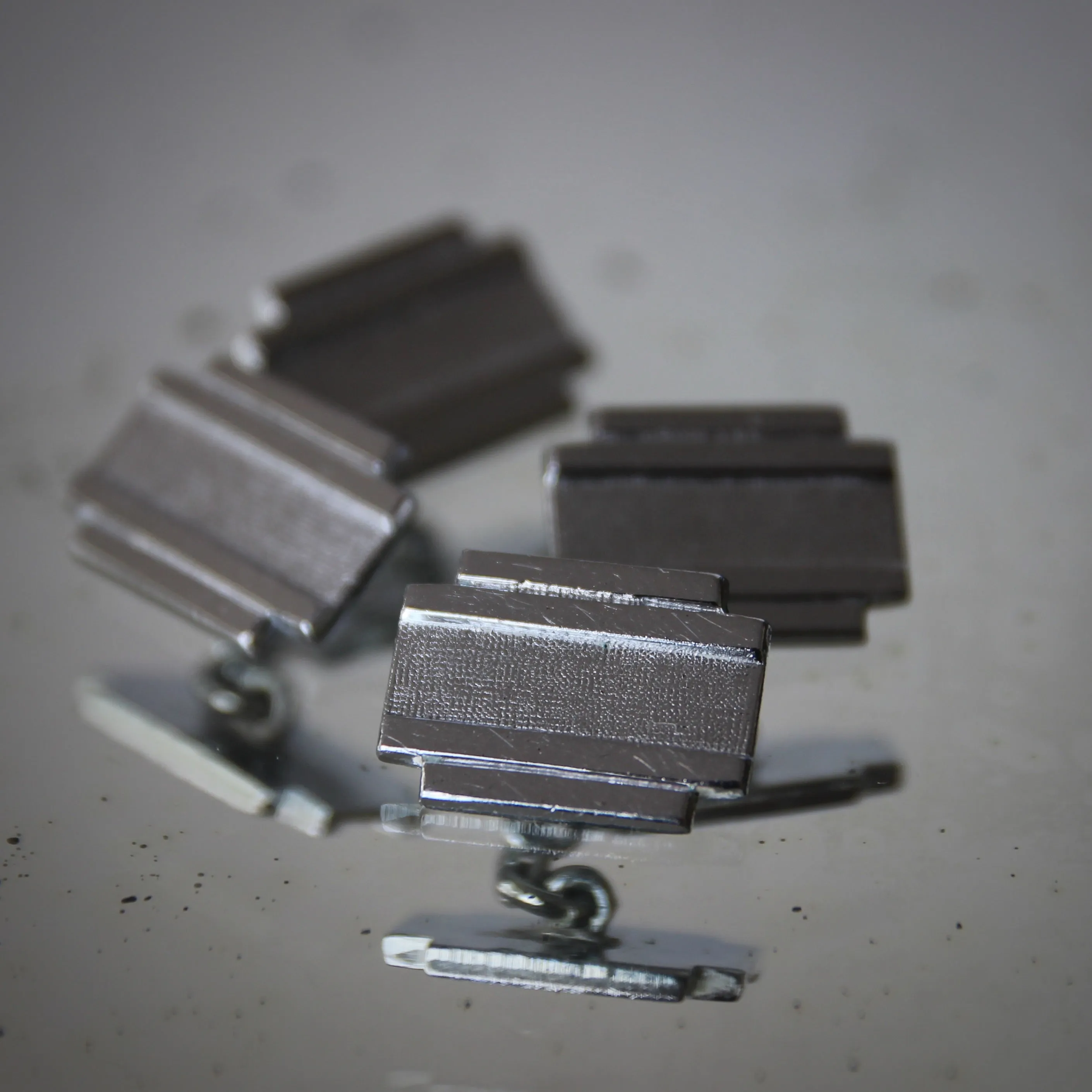 Deco English Chromed Cufflinks