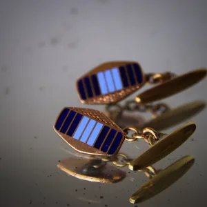 Deco English Enameled Cufflinks