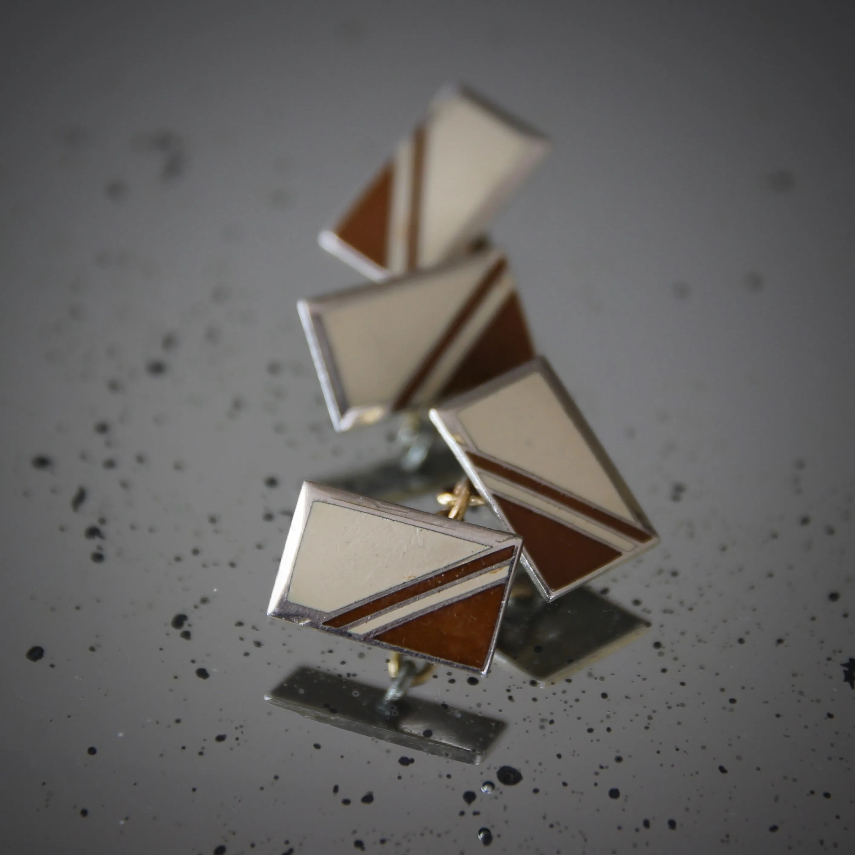 Deco English Enameled Cufflinks