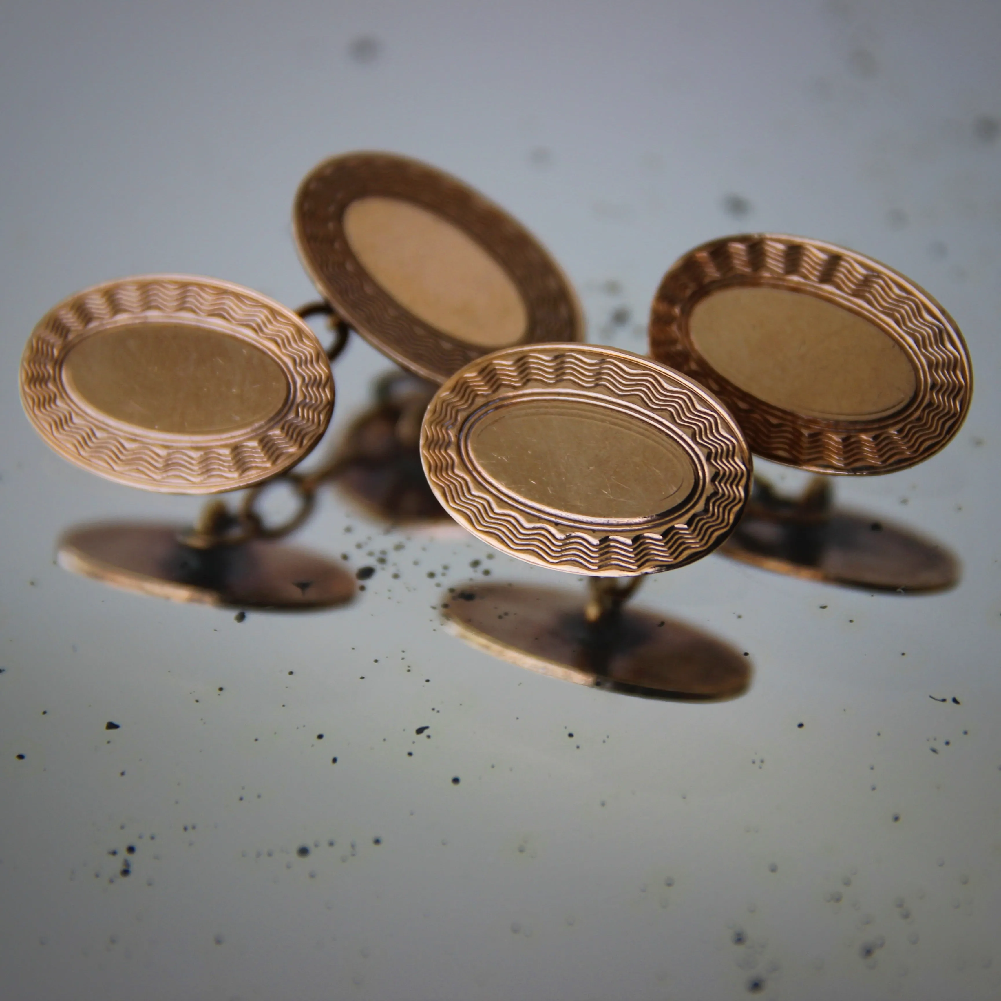 Deco Gold-Fronted Radiant Cufflinks