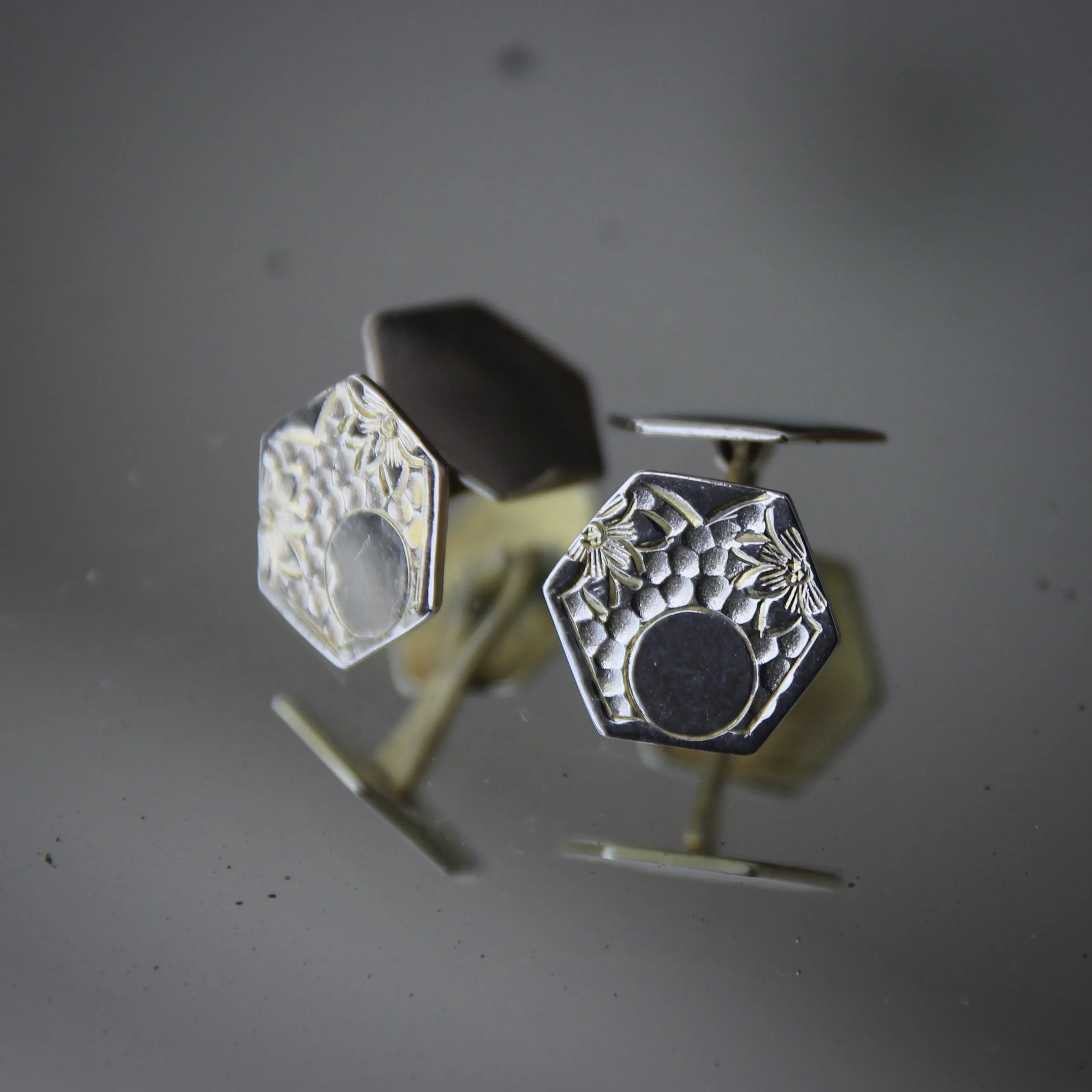 Deco Hammered Cufflinks