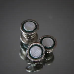 Deco Mother-of-Pearl Snap Cufflinks