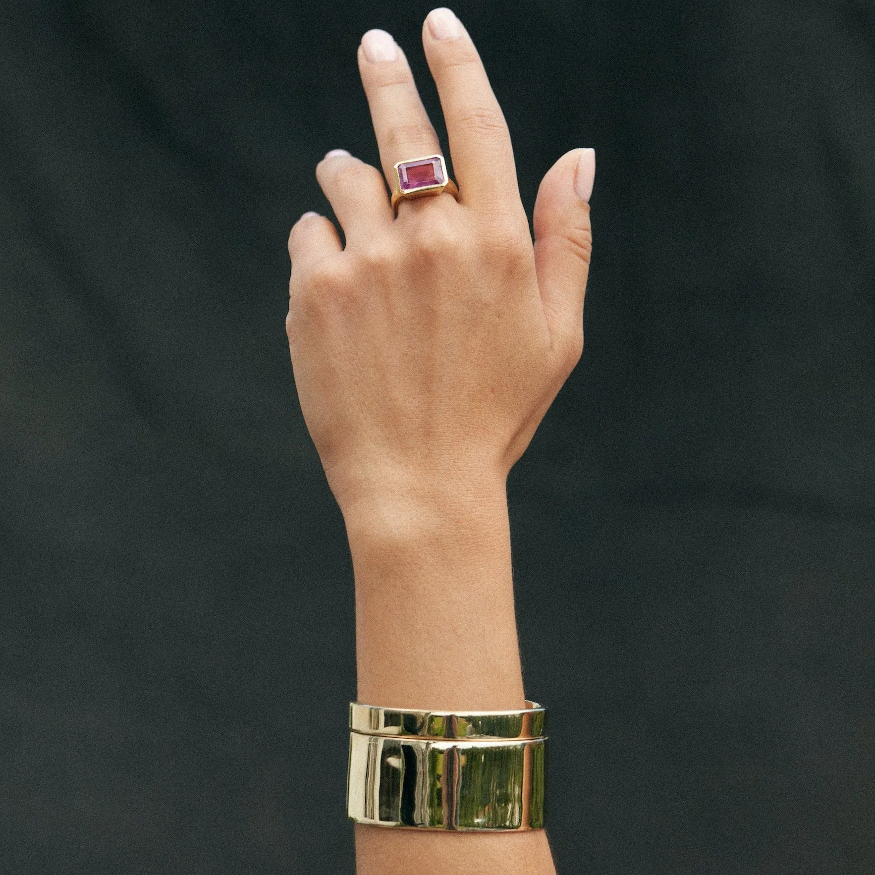 Deco Pink Topaz Ring