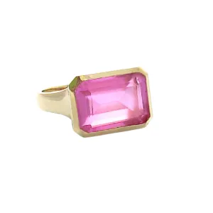 Deco Pink Topaz Ring