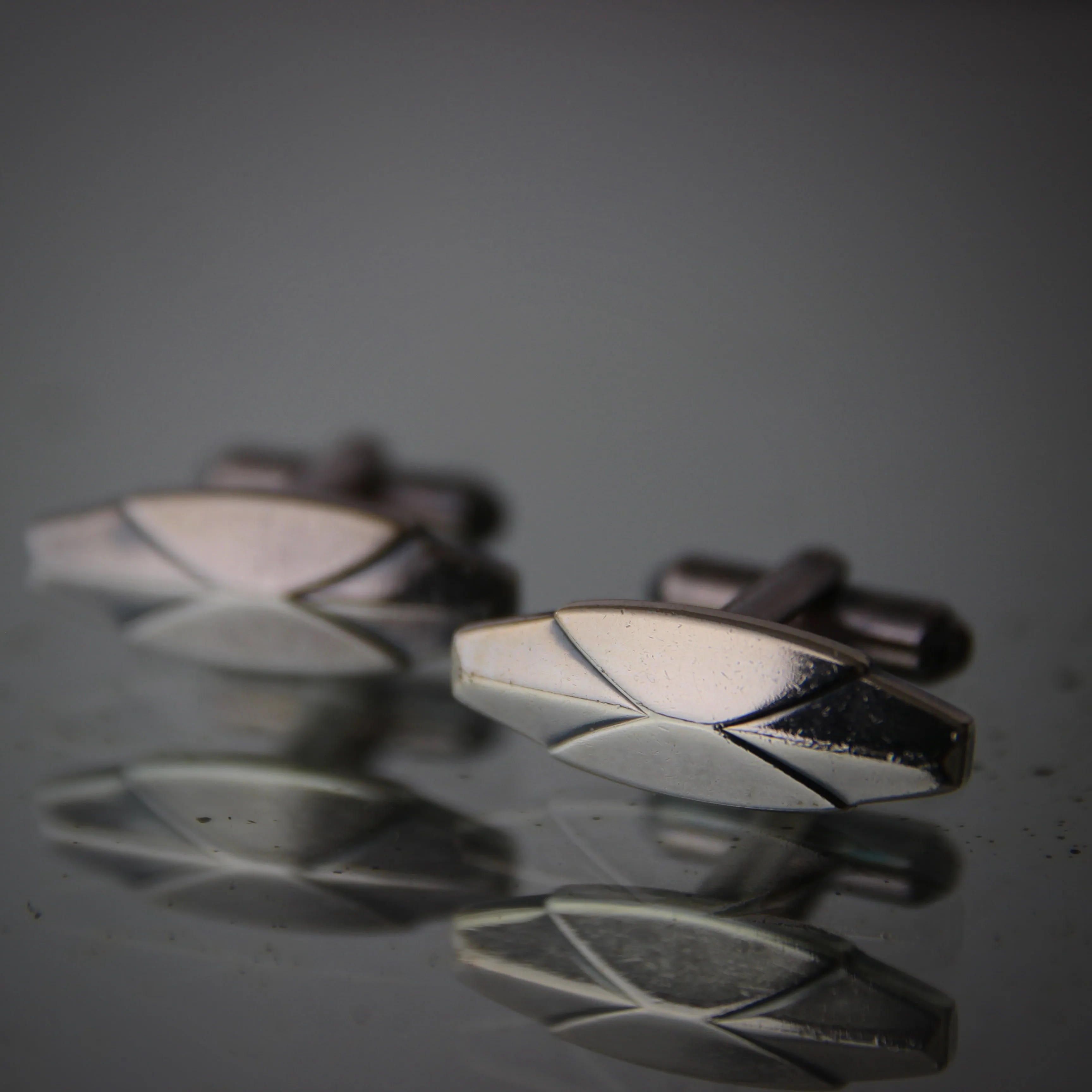 Deco Sculpted Modernist Cufflinks