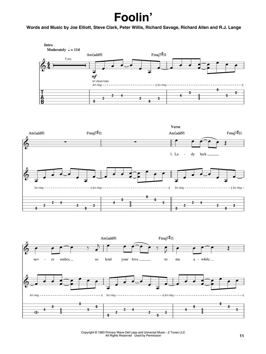 Def Leppard Guitar Play-Along
