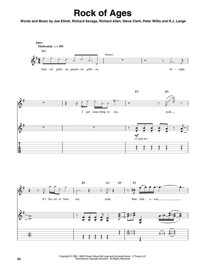 Def Leppard Guitar Play-Along