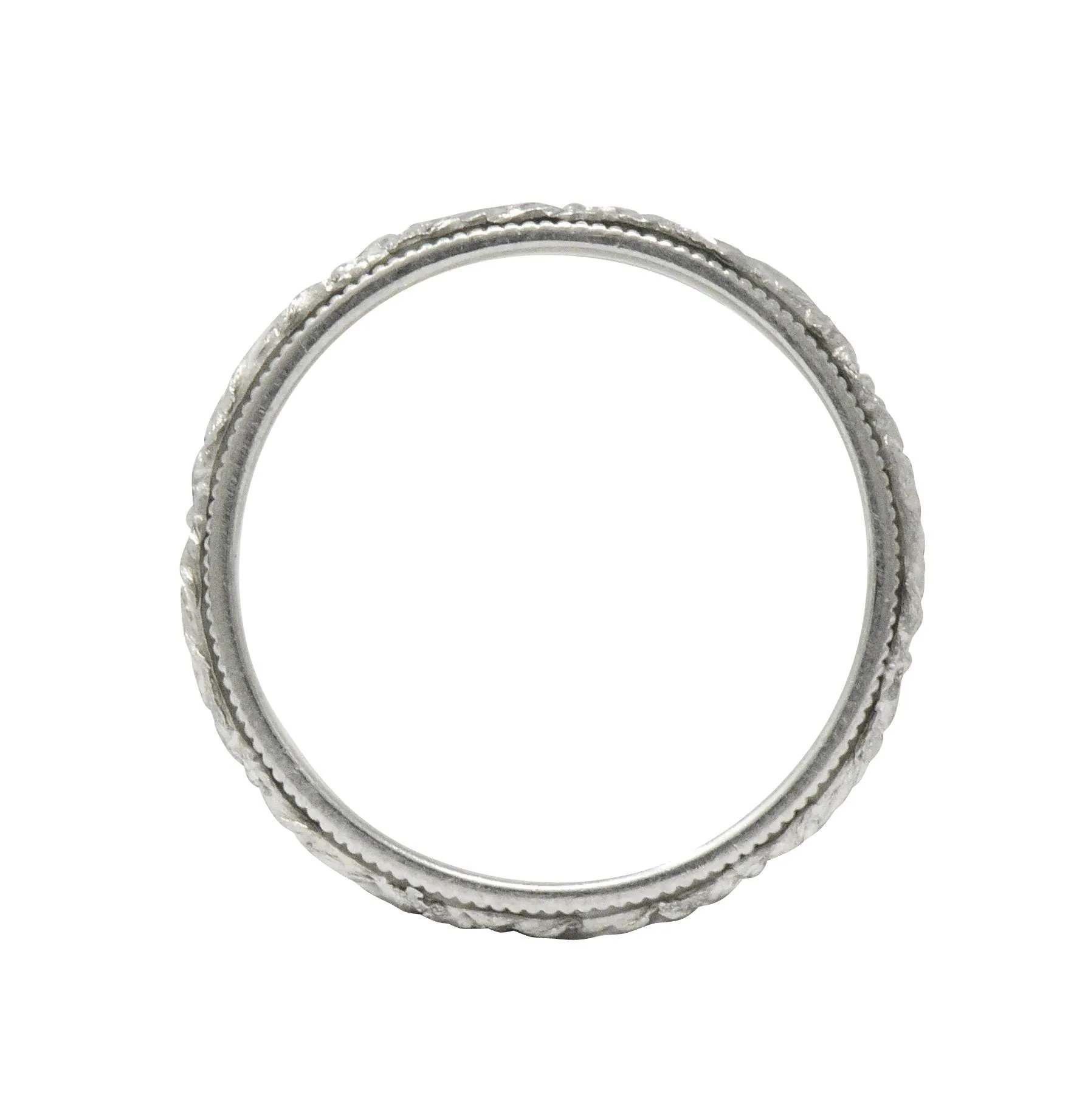 Delightful Art Deco Platinum Wedding Band Stack Ring