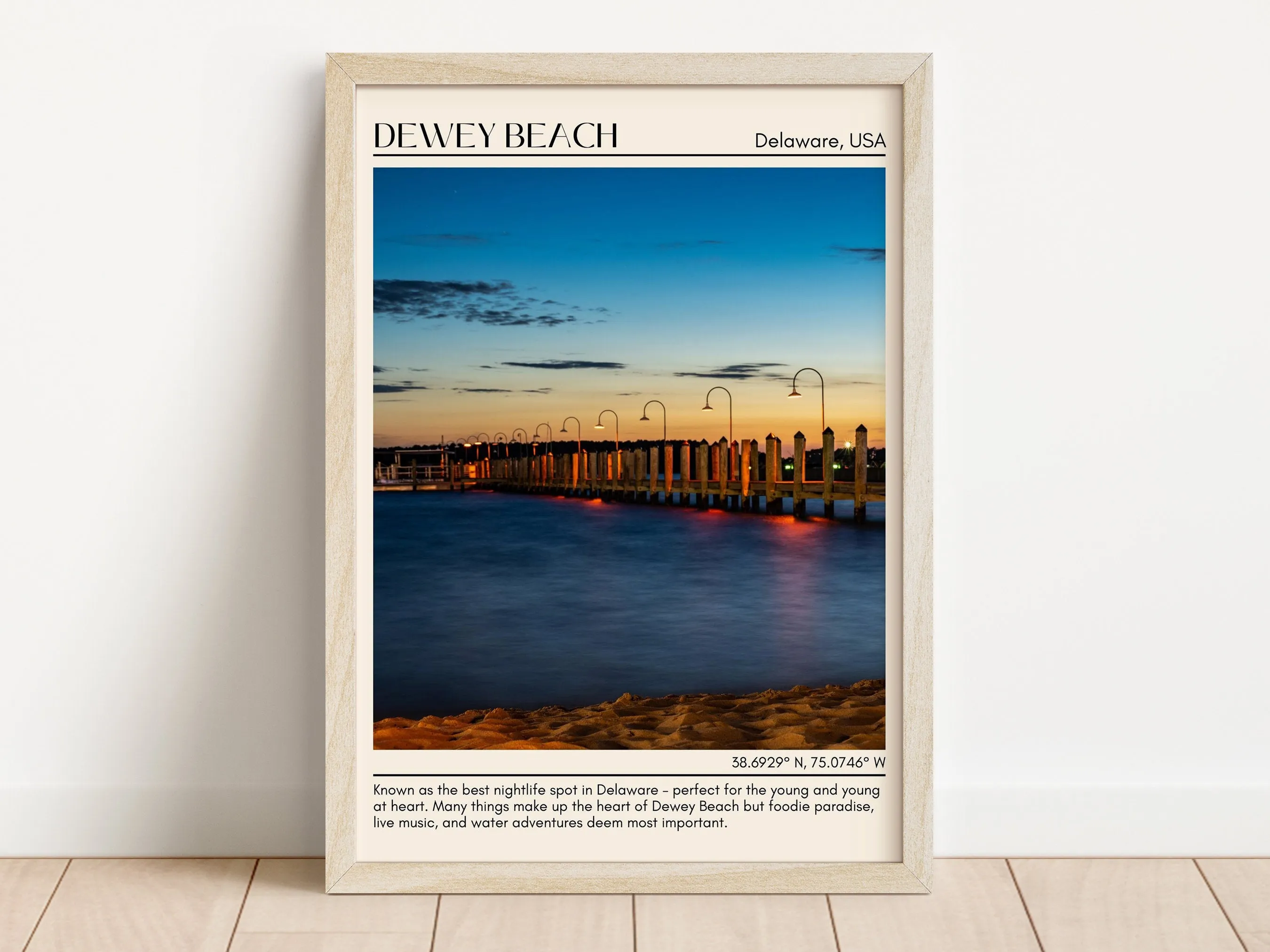 Dewey Beach Wall Art Canvas, USA