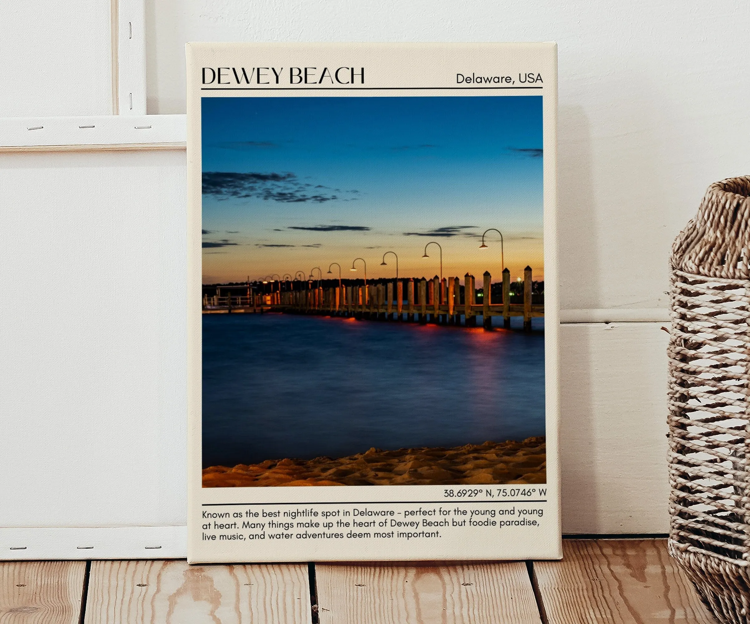 Dewey Beach Wall Art Canvas, USA