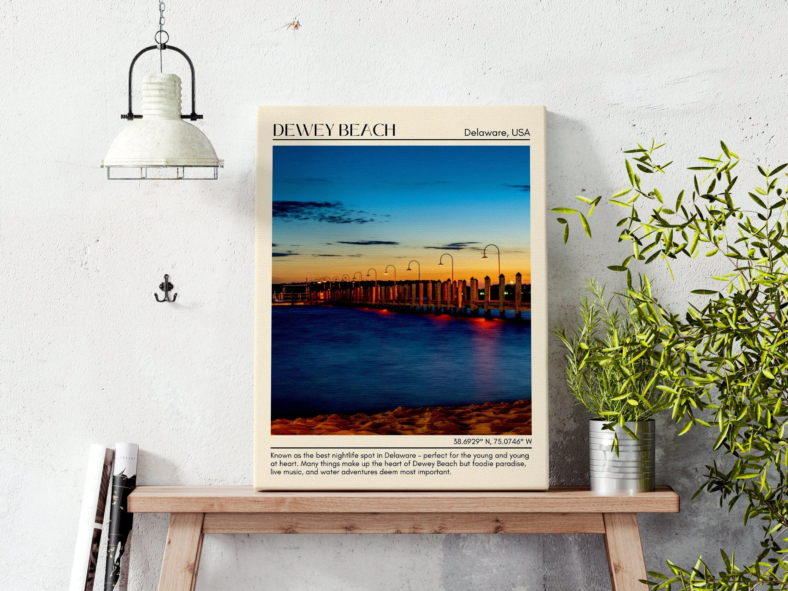 Dewey Beach Wall Art Canvas, USA