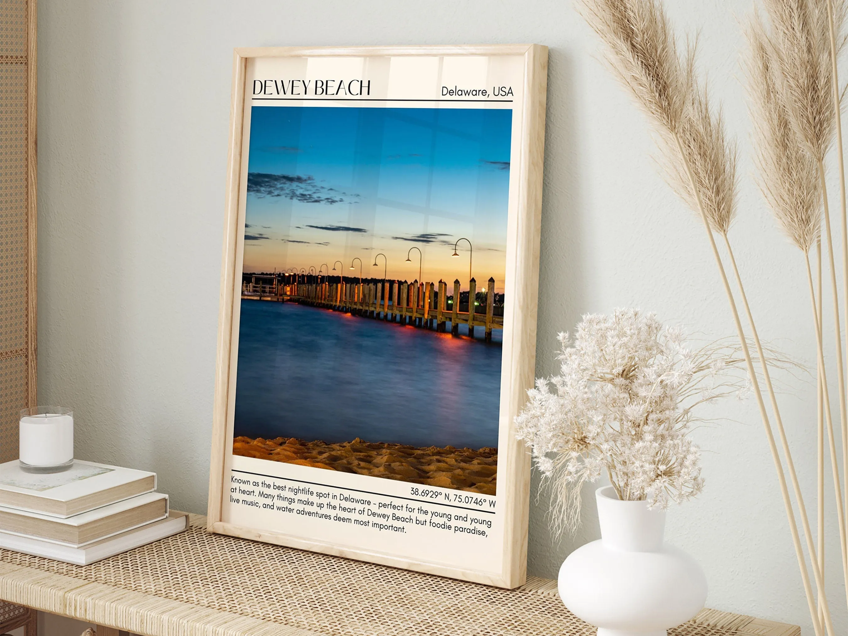 Dewey Beach Wall Art Canvas, USA