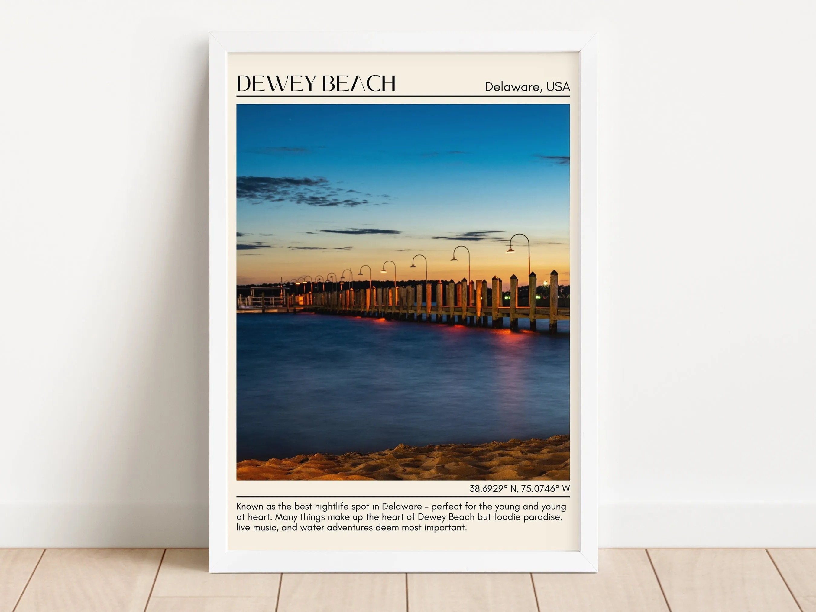 Dewey Beach Wall Art Canvas, USA