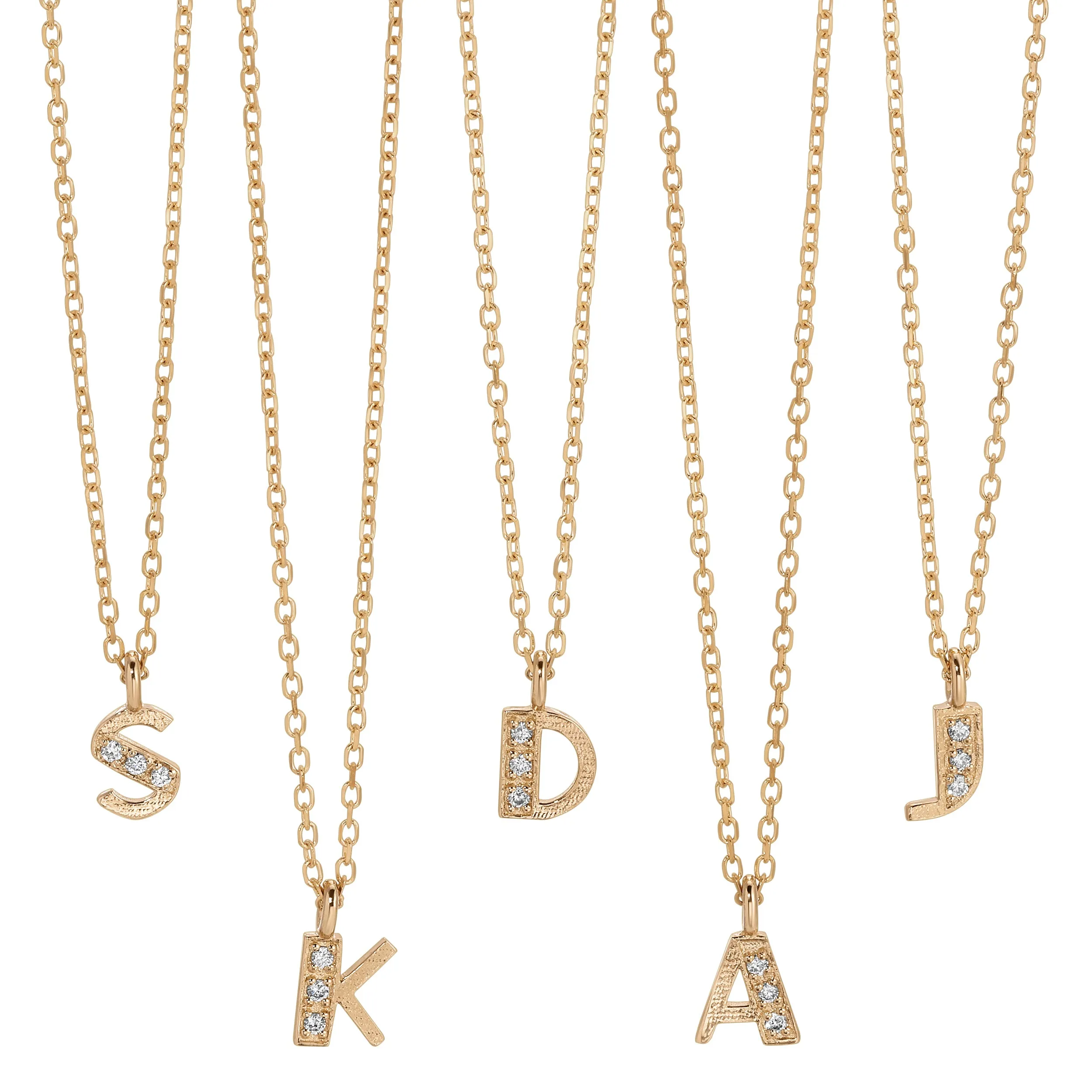 Diamond Art Deco Letter Necklace