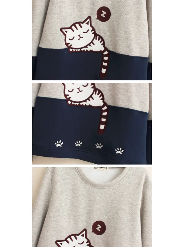 dozing cat sweatshirt