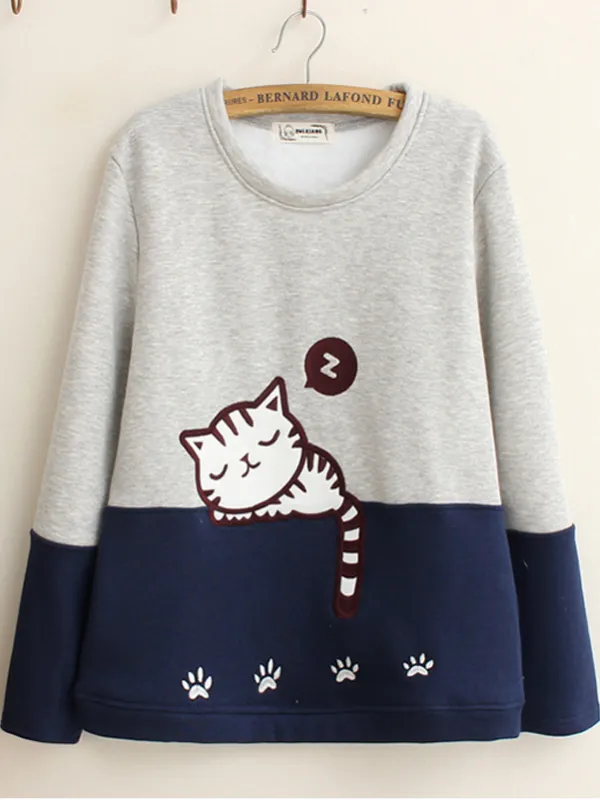 dozing cat sweatshirt