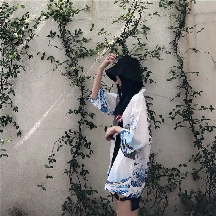 Dragon Koi Unisex Black Kimono Set