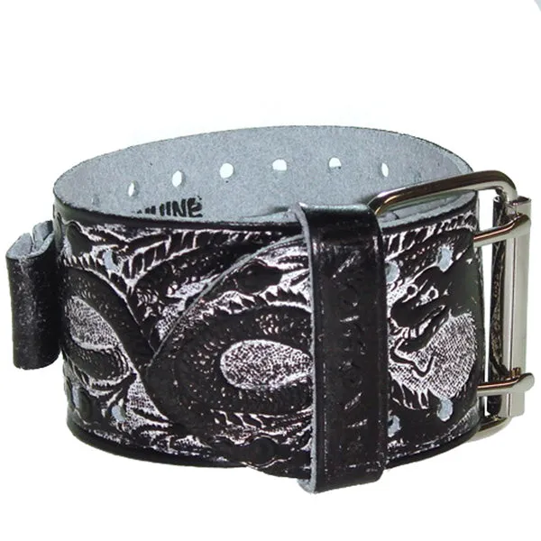 Dragon Tattoo Black Leather Cuff