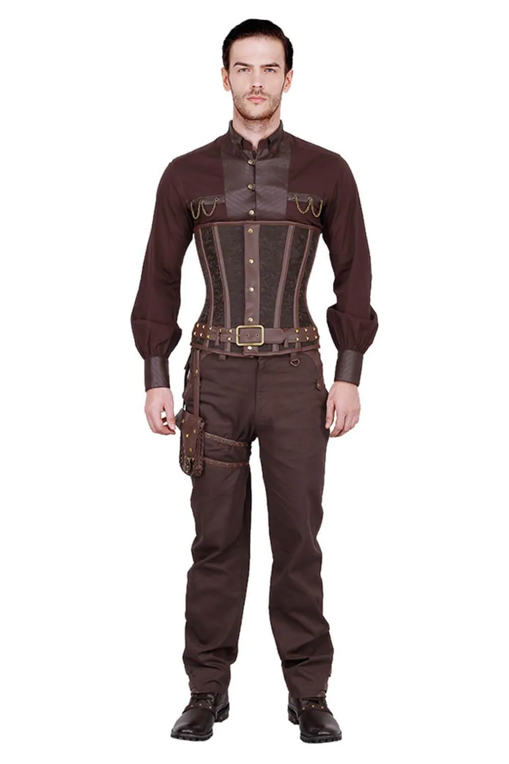Eberwin Custom Made Steampunk Brocade Men's Corset