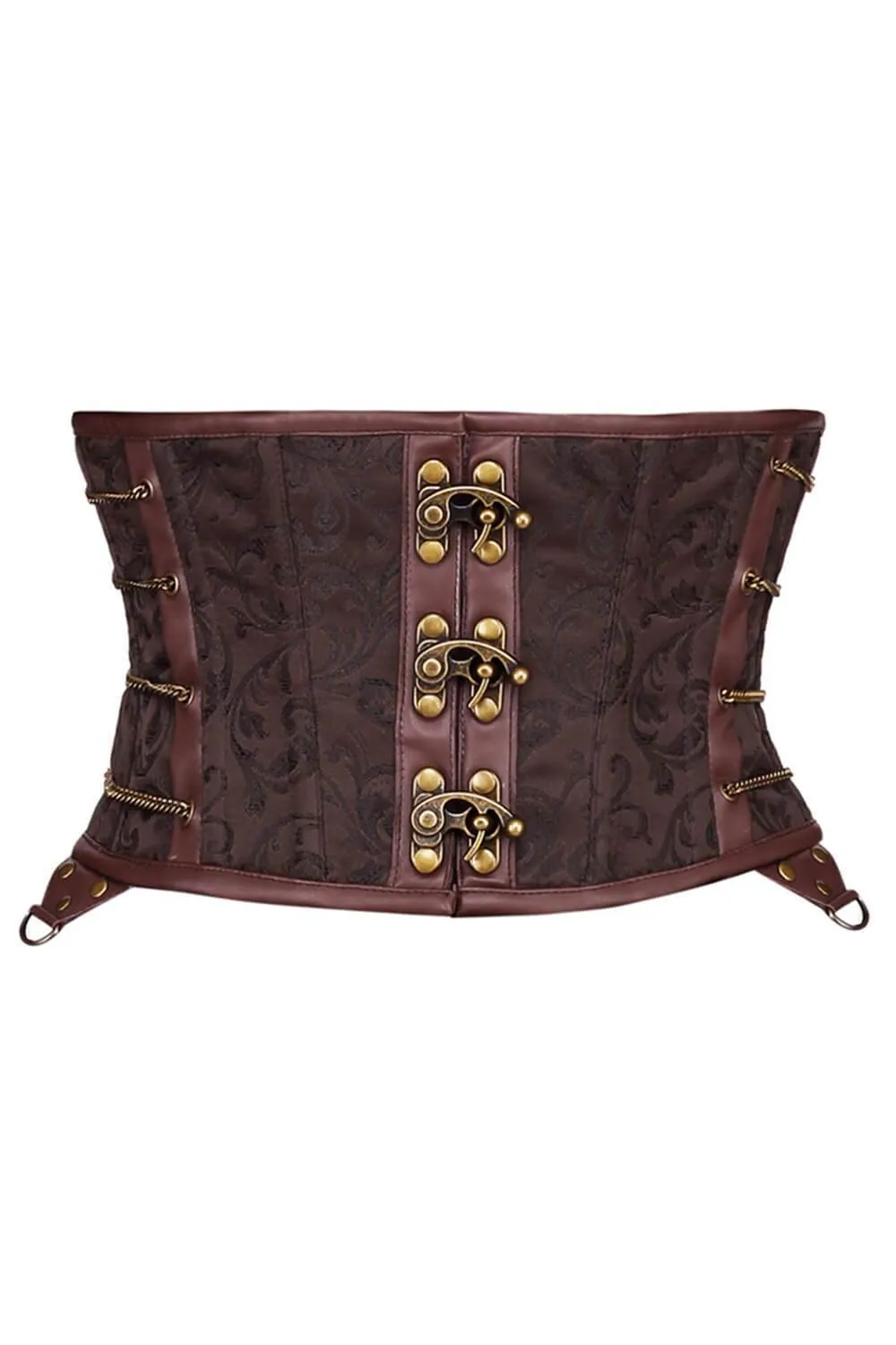 Eck Custom Made Steampunk Brown Brocade Men's Corset
