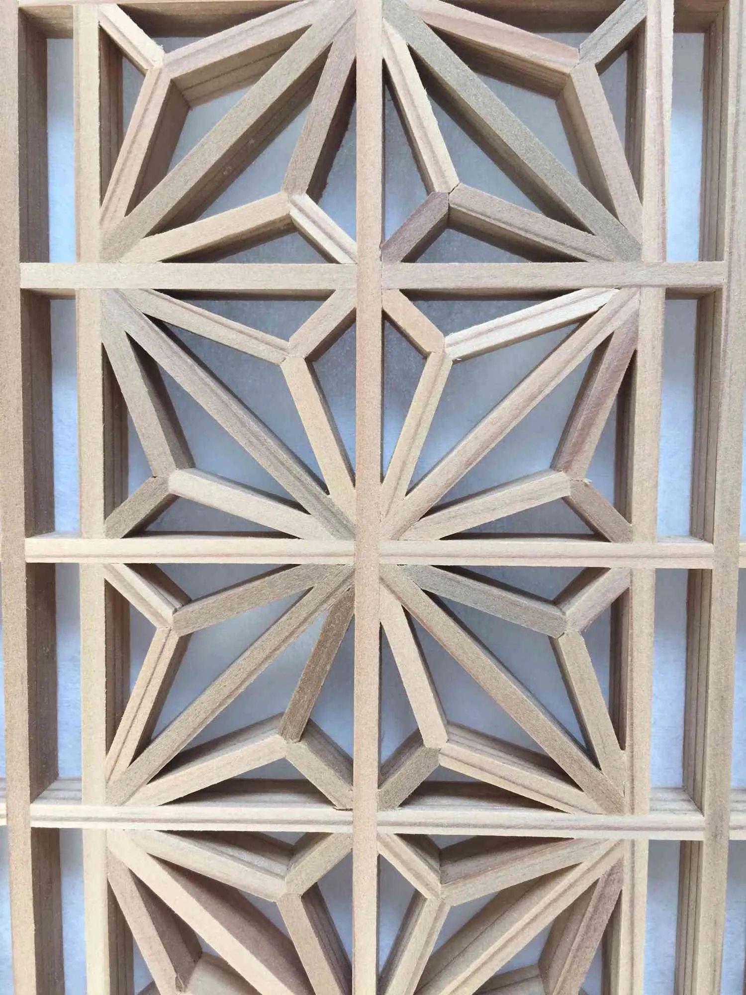 Edo Kumiko lamp - Hemp leaf pattern - Japanese cedar