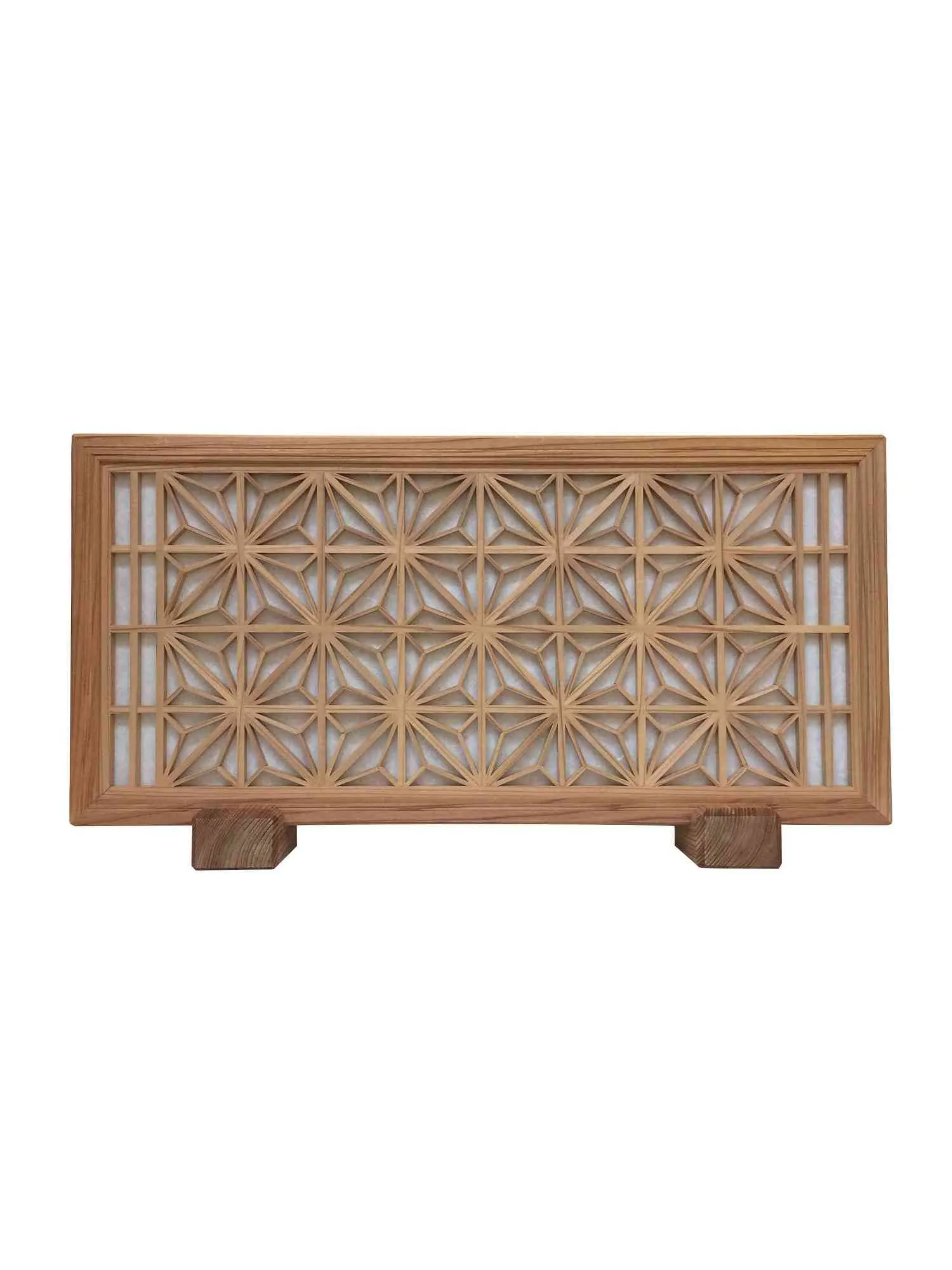 Edo Kumiko wall lamp - Hemp leaf pattern - Japanese cedar