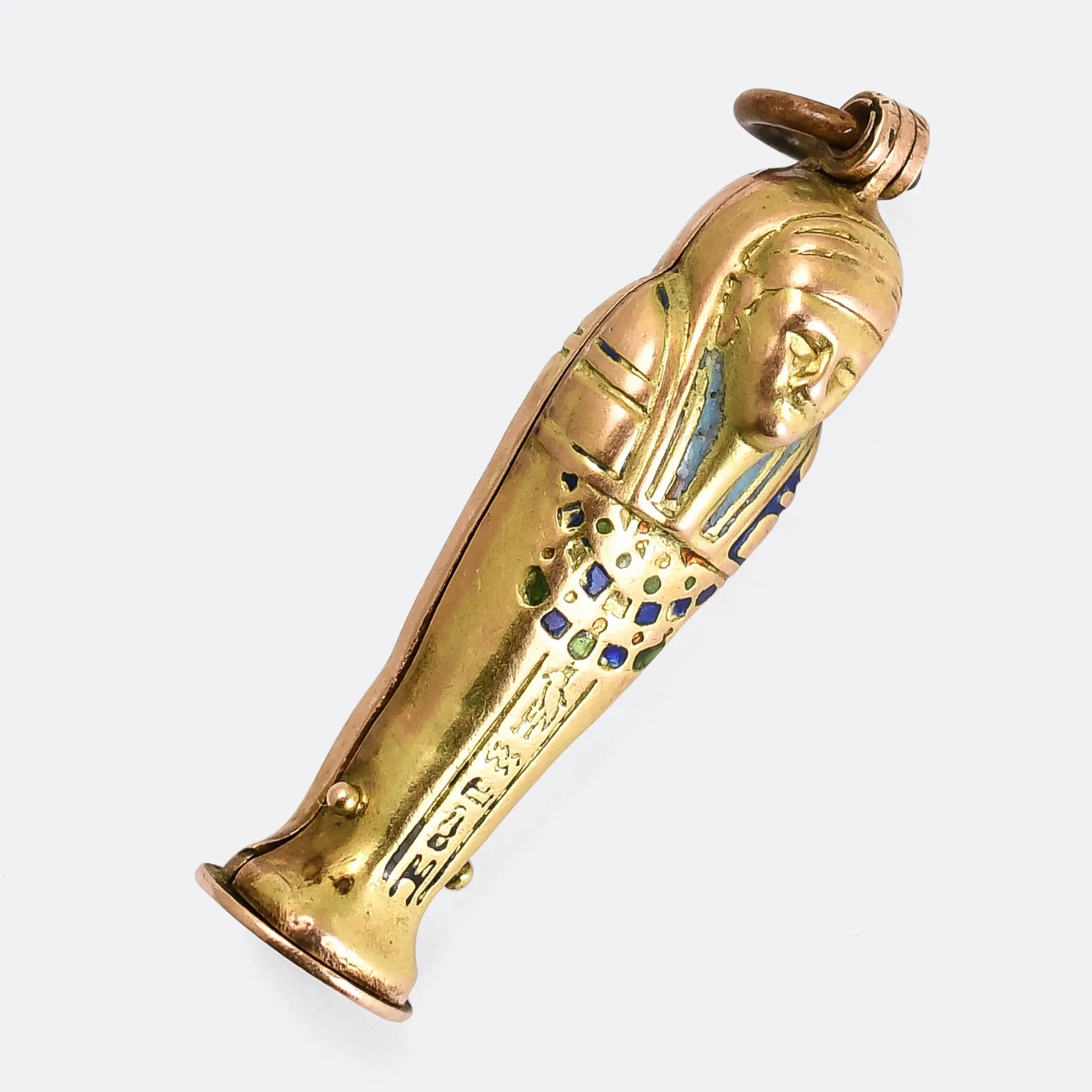 Egyptian Revival Sarcophagus & Mummy Charm