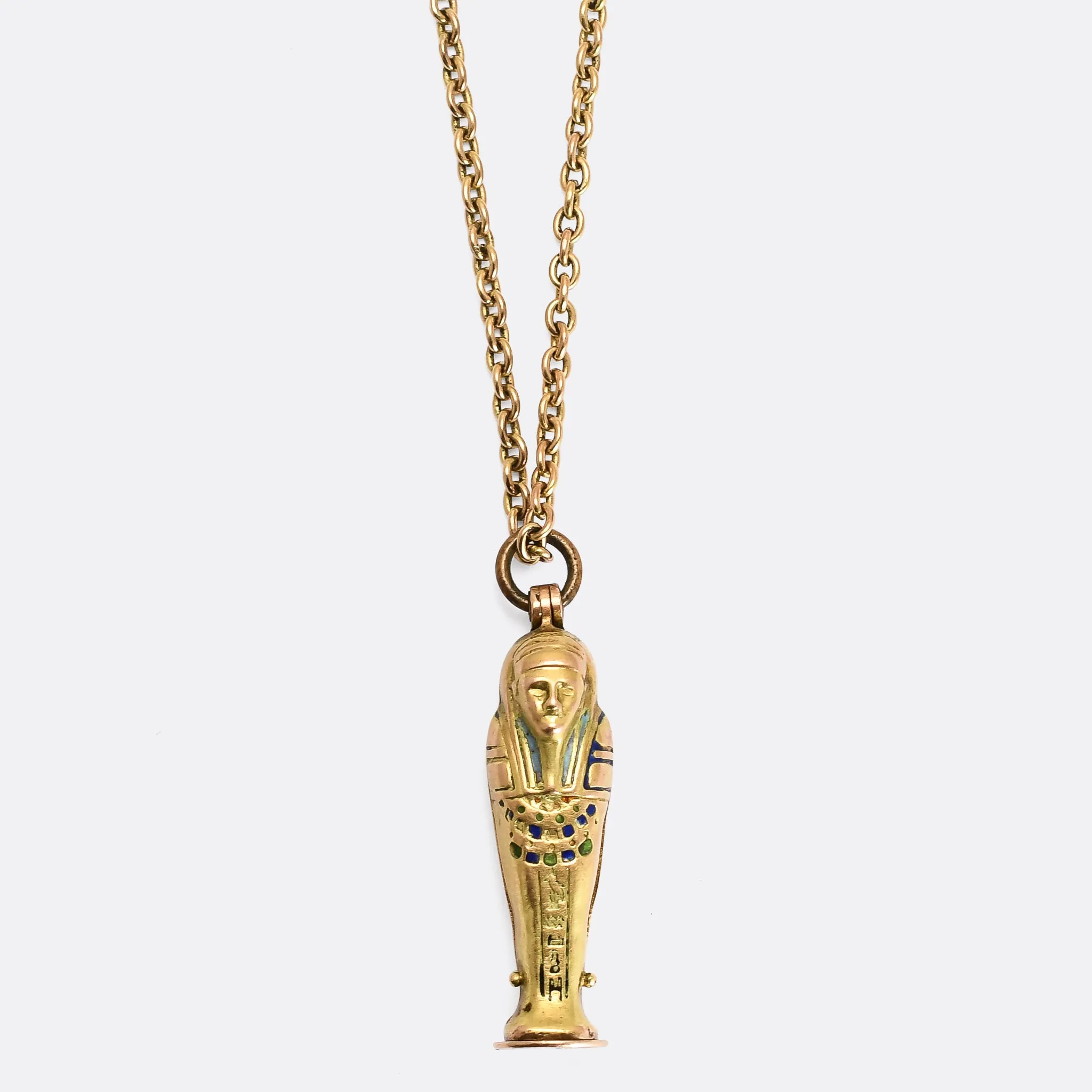 Egyptian Revival Sarcophagus & Mummy Charm