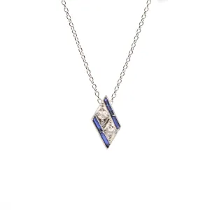 Estate Collection Art Deco Diamond & Sapphire Pendant