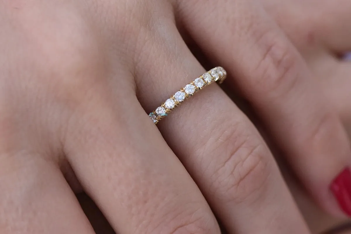 Eternity Ring-Diamond Eternity Wedding Band-Diamond 1/2 ct wedding band-Wedding band gold -Diamond Band-Half eternity Ring-Art deco band
