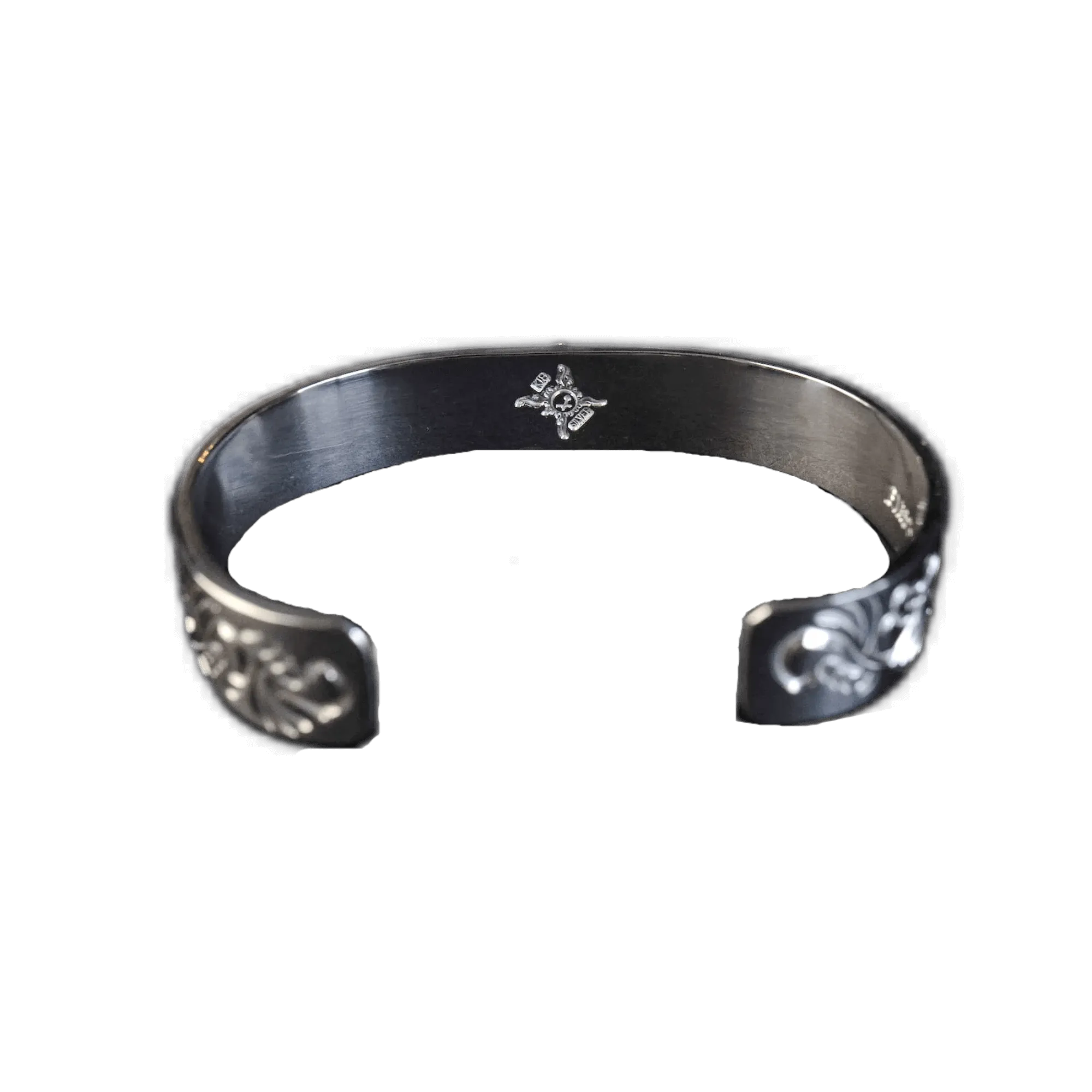First Arrow's 12mm Arabesque Bangle with 18k Gold Sakura Flower