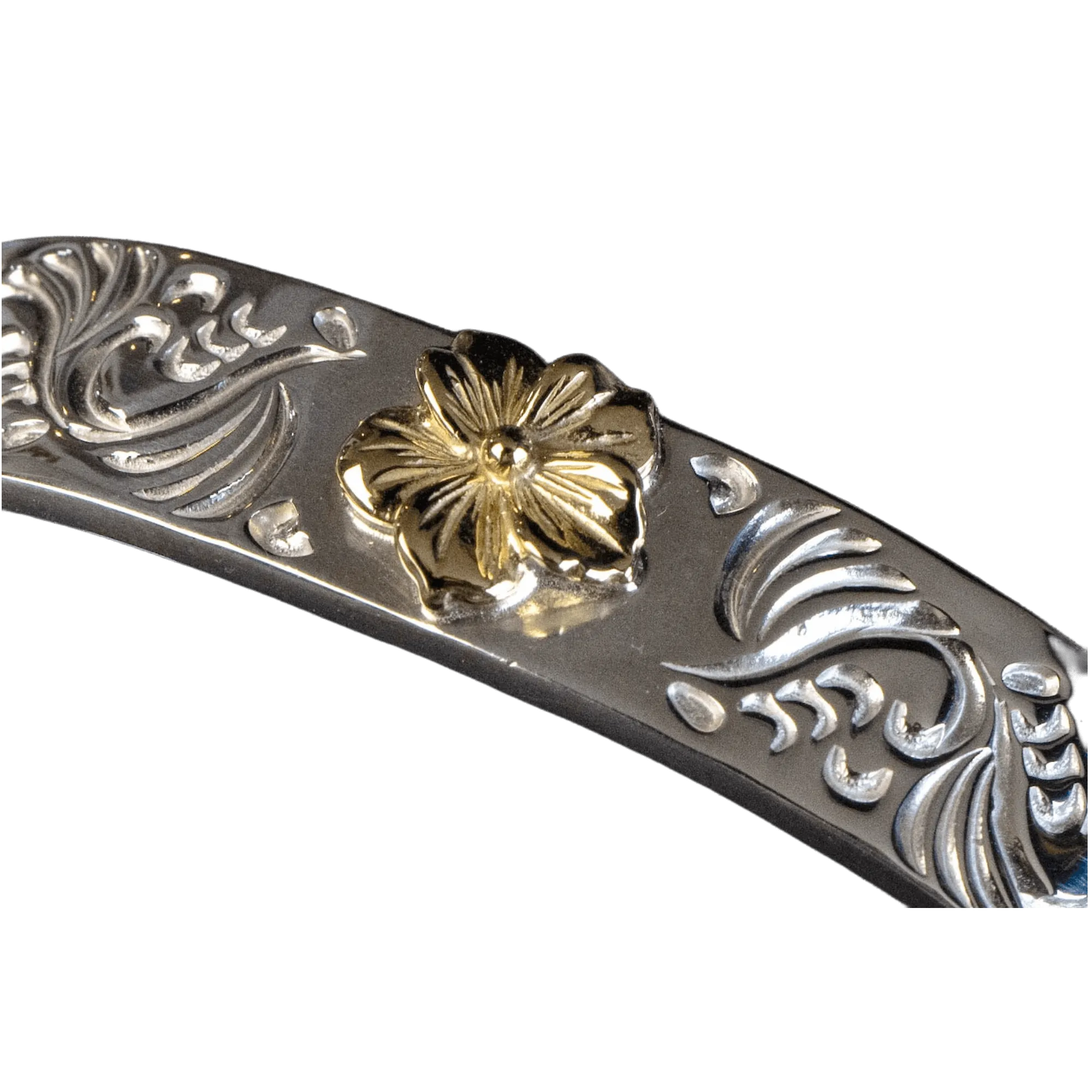 First Arrow's 12mm Arabesque Bangle with 18k Gold Sakura Flower