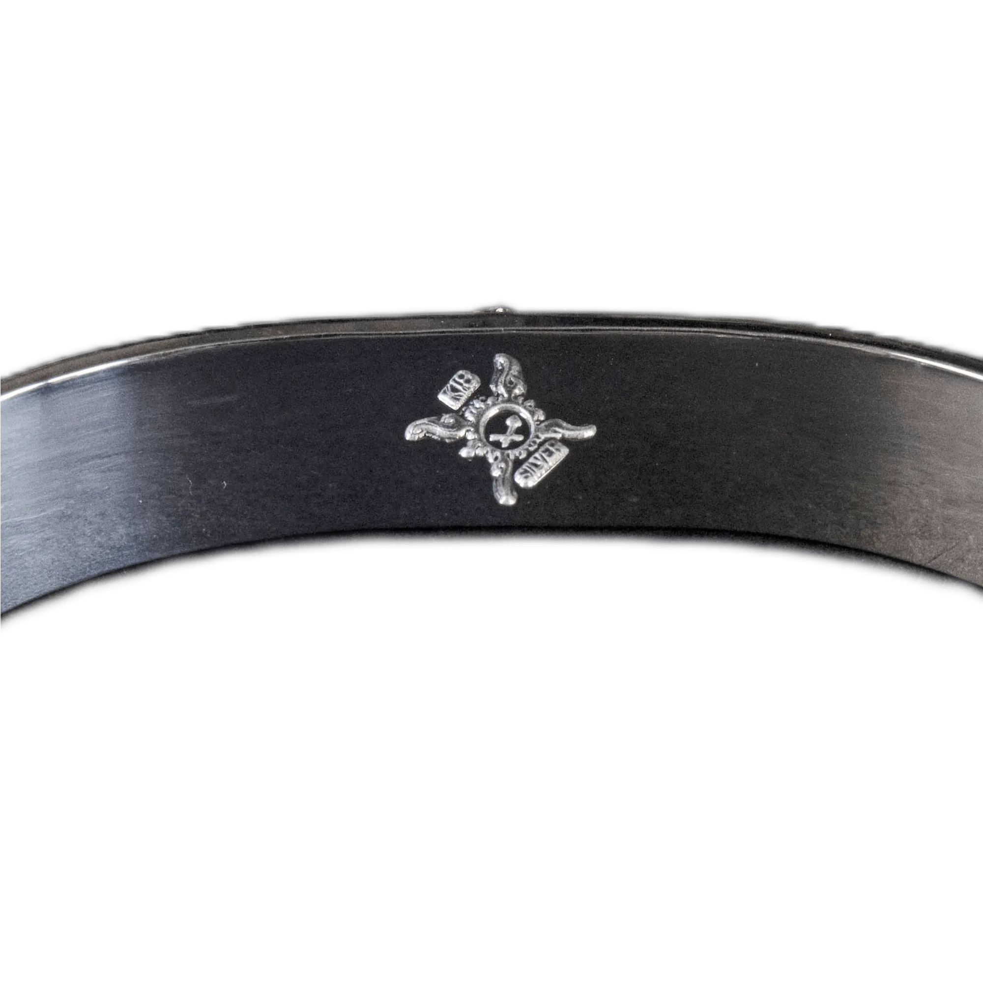 First Arrow's 12mm Arabesque Bangle with 18k Gold Sakura Flower