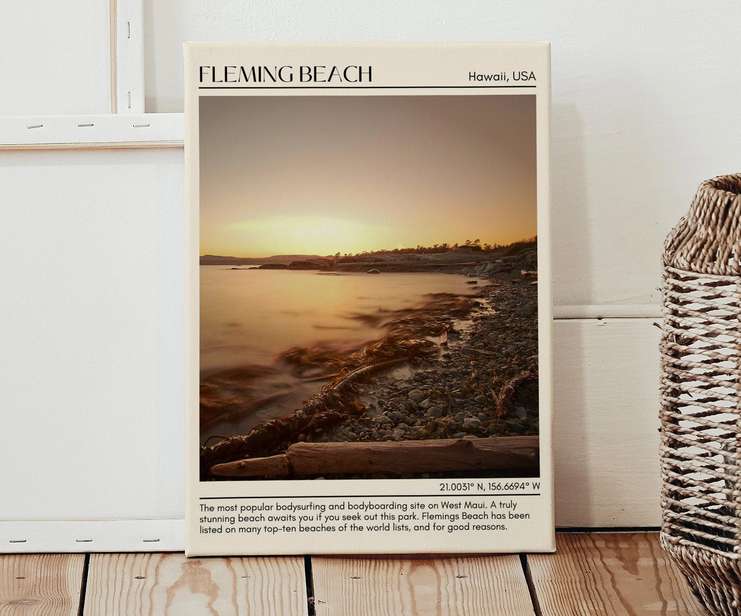 Fleming Beach Wall Canvas, Hawaii, USA