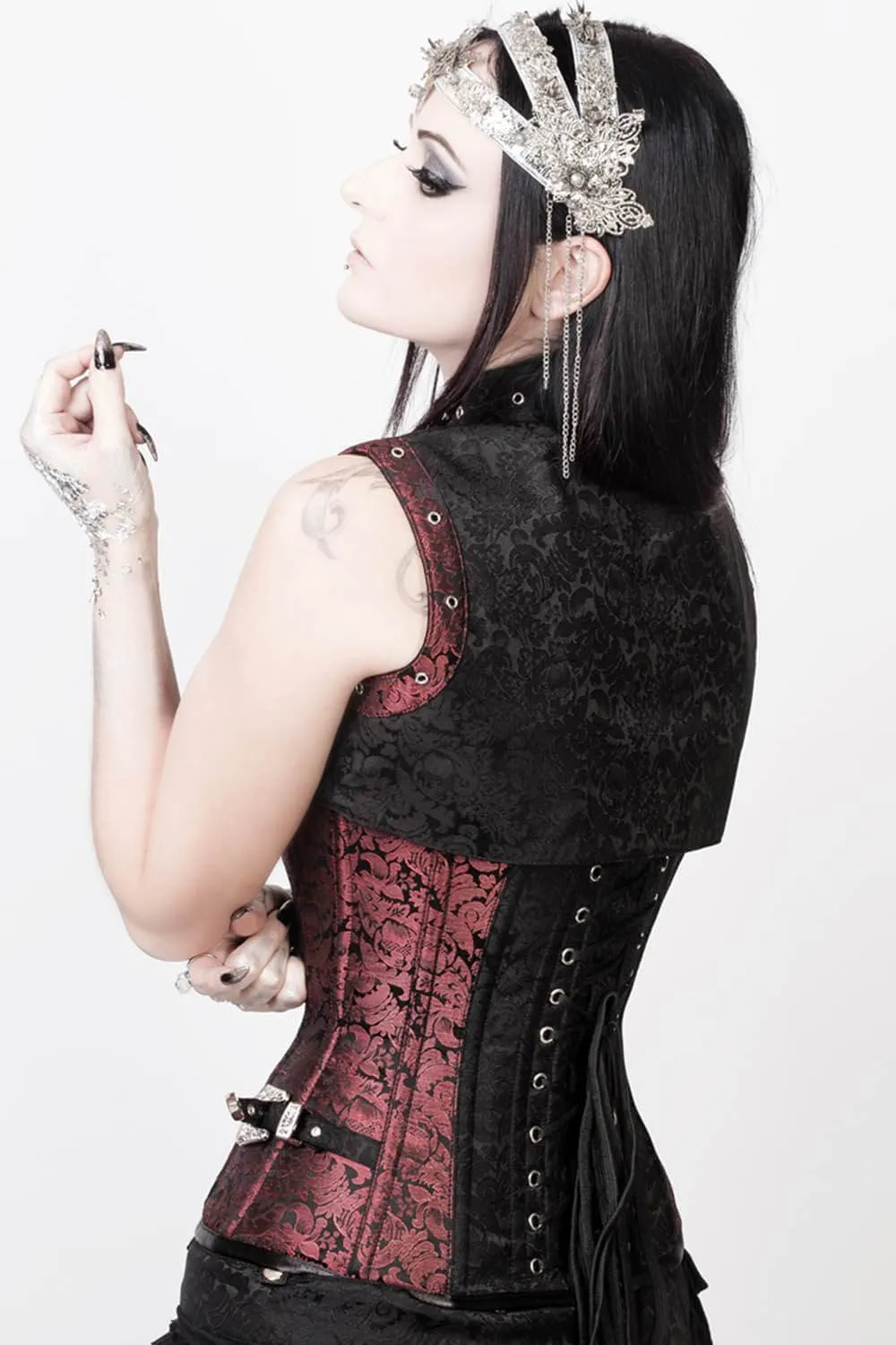 Fotini Steampunk Overbust Corset with Shrug